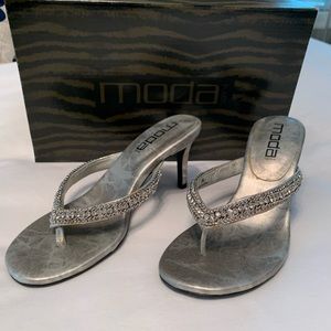 Silver Rhinestone Heel